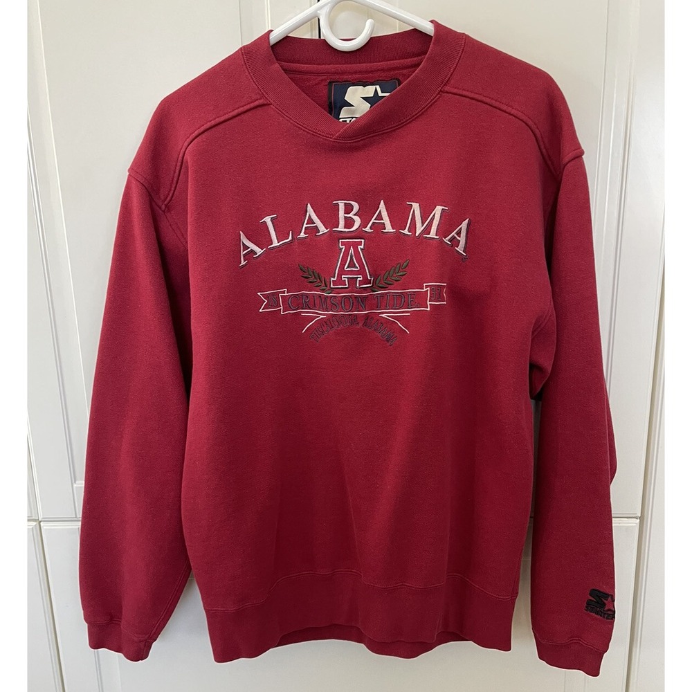 Alabama Crimson Tide 1831 SWEAT Shirt Vintage Starter Red Size S Light Blemish - Picture 1 of 6